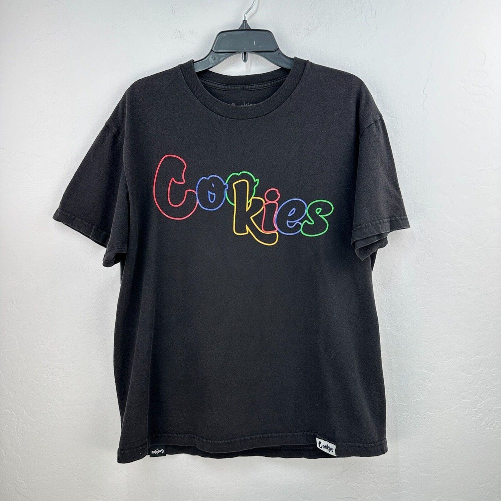 Cookies Logo T-Shirt Mens L Black Streetwear Grunge Skate College Sneakerhead